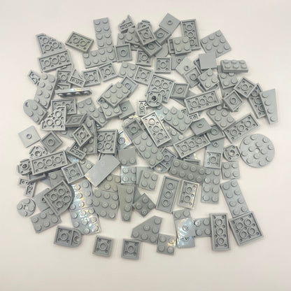 LEGO Plates, Light Bluish Grey, Small, Approx. 100g