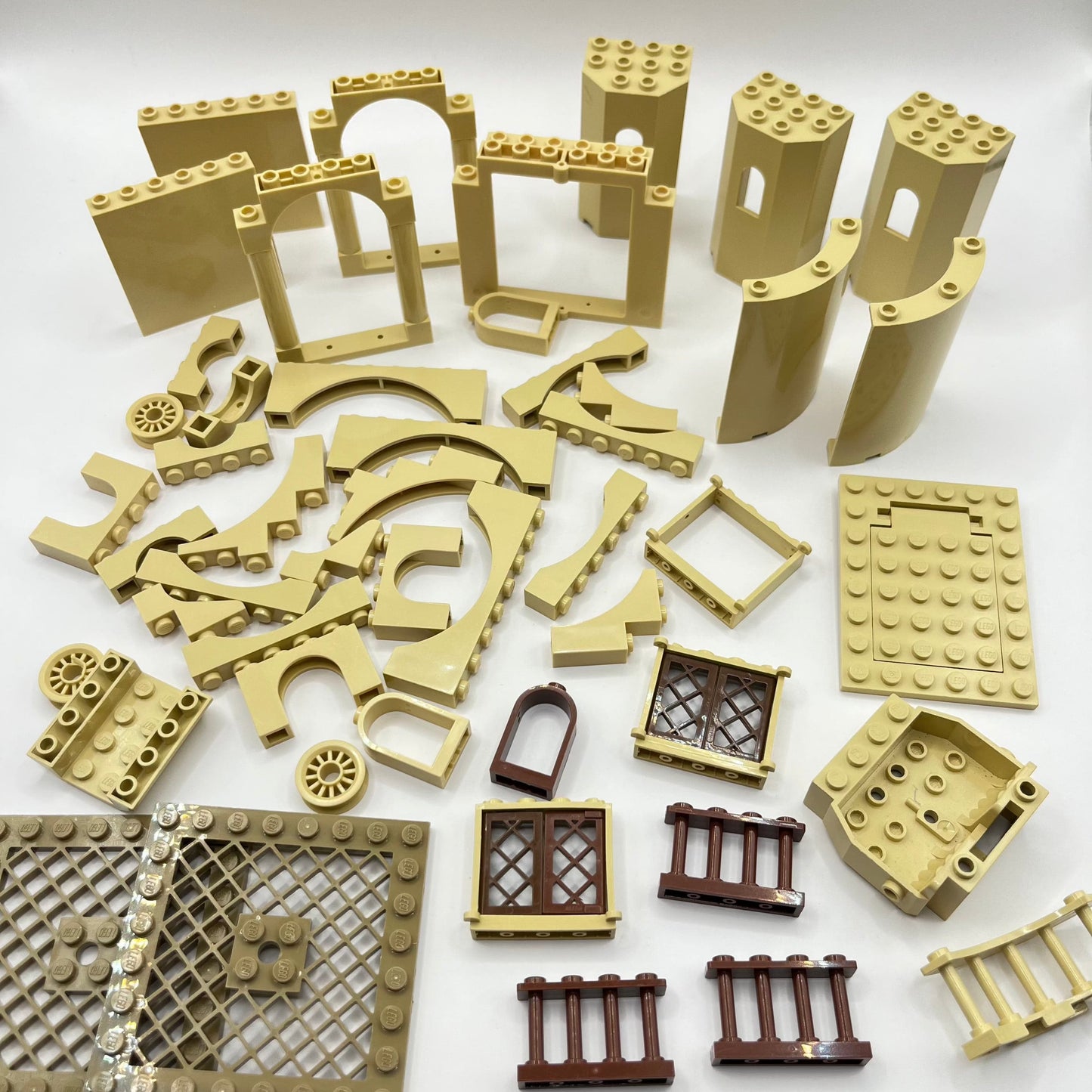 LEGO Tans and Brown, Building Pieces, Panels, Arches, Approx. 155g