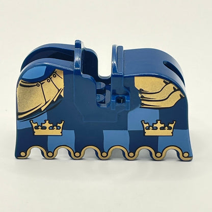 LEGO Horse Barding, Ruffled Edge with Gold Crowns and Gold Plate Armour