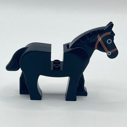 LEGO Black Horse Movable Head, Eyes Circled in White, 1 Pieces