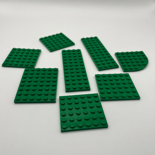 LEGO Green Plates, Mixed Bag, Approx 45g